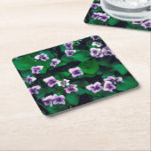 森の山の花 スクエアペーパーコースター (アングル)