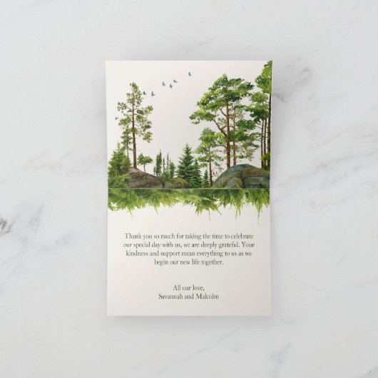 森の山の風景 | ナチュラルウェディング サンキューカード (内部)