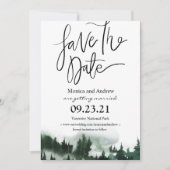 森の山のSave the Date 招待状 (正面)