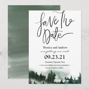 森の山のSave the Date 招待状