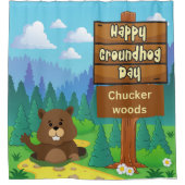 森の幸せな土食の日 シャワーカーテン (正面)