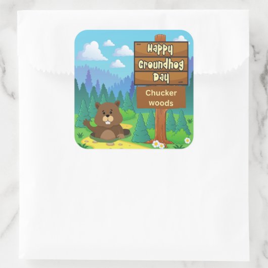 森の幸せな土食の日 スクエアシール (バッグ)