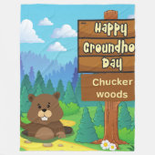 森の幸せな土食の日 フリースブランケット (正面)