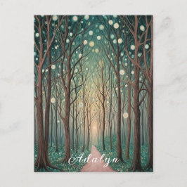 森の幻影：ナイトウッドのフローティングライト ポストカード