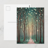 森の幻影：ナイトウッドのフローティングライト ポストカード (正面/裏面)