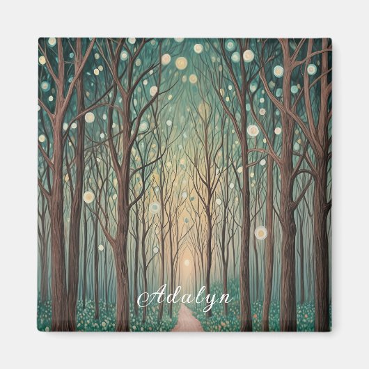 森の幻影：ナイトウッドのフローティングライト マグネット (正面)