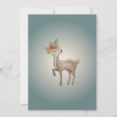 森の幻想的な緑の森の動物 鹿 招待状 (裏面)