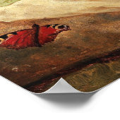 森の床にバラを持つ静物生活 ポスター (角)