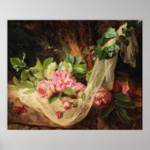 森の床にバラを持つ静物生活 ポスター (正面)