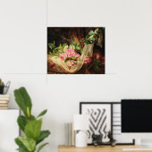 森の床にバラを持つ静物生活 ポスター (ホームオフィス)