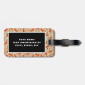 森の床に赤い斑点のあるニワトリ白 ラゲッジタグ (裏面横)