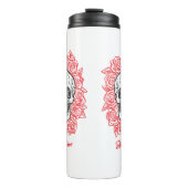 森の形見！スカルとバラ、手書き タンブラー (正面)