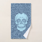 森の形見！スカルとバラ、手書き バスタオルセット (ハンドタオル)