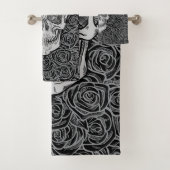 森の形見！スカルとバラ、手書き バスタオルセット (インサイチュ)