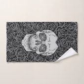 森の形見！スカルとバラ、手書き バスタオルセット (ハンドタオル)