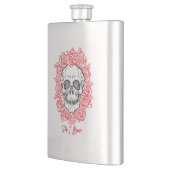 森の形見！スカルとバラ、手書き フラスク (左)