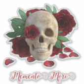 森の形見。赤いバラのスカル シール (正面)