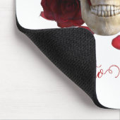 森の形見。赤いバラのスカル マウスパッド (コーナー)