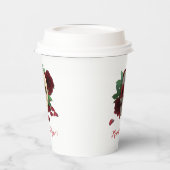 森の形見。赤いバラのスカル 紙コップ (左)