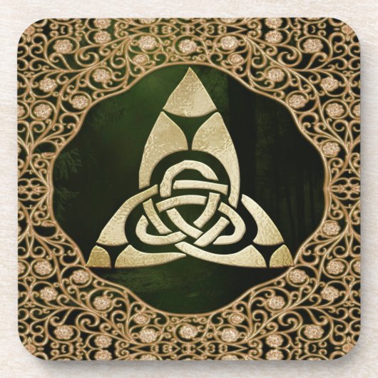 森の影のケルト三位一体ノット コースター (正面)