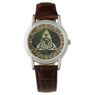森の影のケルト三位一体ノット 腕時計