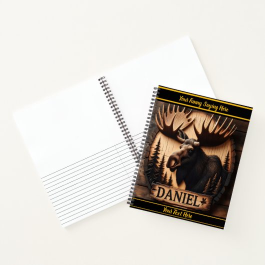森の影の中にムースの彫刻 ノートブック (内部)
