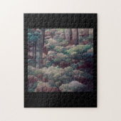 森の影アート緑と茶色 ジグソーパズル (縦)