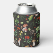 森の恵み：水色キノコのパターン 缶クーラー (缶裏面)