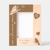 森の愛ささやき、バレンタインの鳥 レーザー彫刻フレーム (正面)