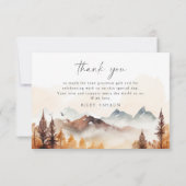 森の感謝カード フォレスト リアルな秋の落ち着いた雰囲気 サンキューカード (裏面)
