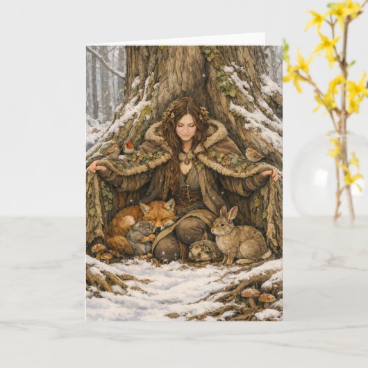 森の抱擁 カード (黄色い花)