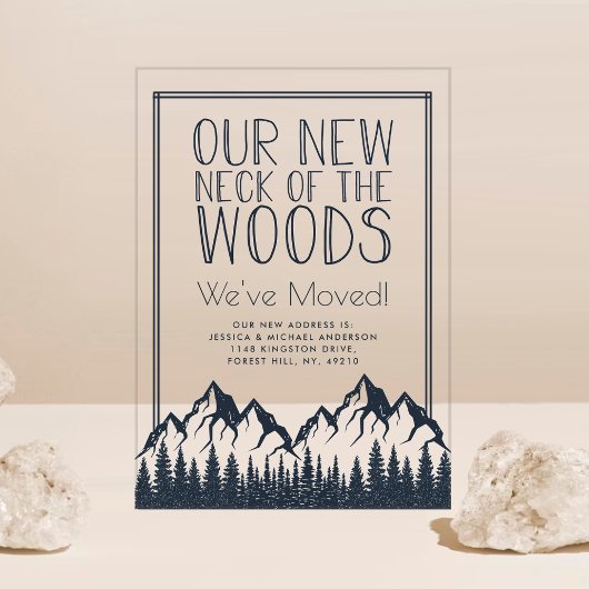 森の新しい首が新しい家を動かす アクリル招待状