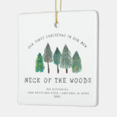 森の新しい首のクリスマス素朴 セラミックオーナメント (左)