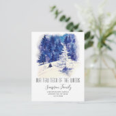 森の新しい首の冬の動く発表 ポストカード (スタンド正面)