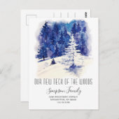 森の新しい首の冬の動く発表 ポストカード (正面/裏面)