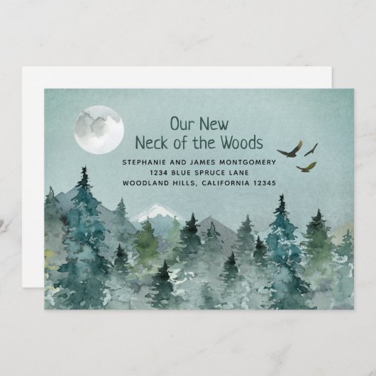 森の新しい首の動く告知カード 案内状 (正面/裏面)