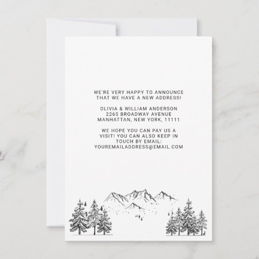 森の新しい首の動く告知カード 案内状 (裏面)