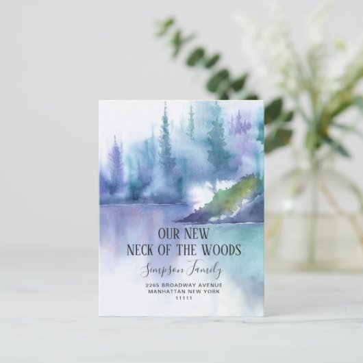 森の新しい首の動く発表 ポストカード (スタンド正面)