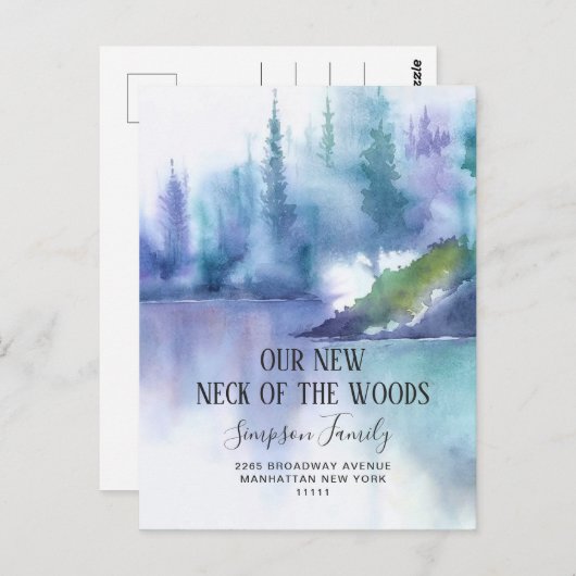 森の新しい首の動く発表 ポストカード (正面/裏面)