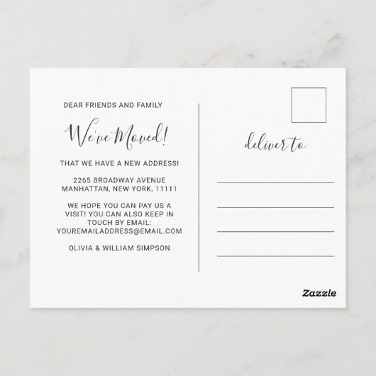 森の新しい首の動く発表 ポストカード (裏面)