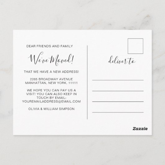 森の新しい首の動く発表 ポストカード (裏面)