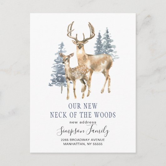 森の新しい首の動く発表 ポストカード (正面)