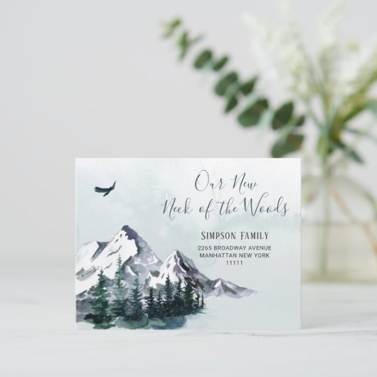 森の新しい首の動く発表 ポストカード (スタンド正面)