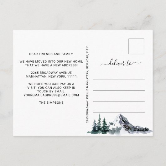 森の新しい首の動く発表 ポストカード (裏面)