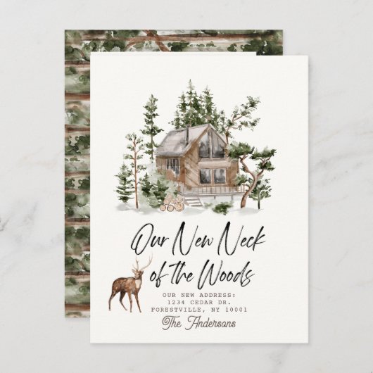 森の新しい首の動く発表 案内ポストカード (正面/裏面)