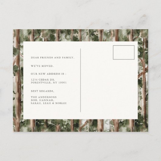 森の新しい首の動く発表 案内ポストカード (裏面)