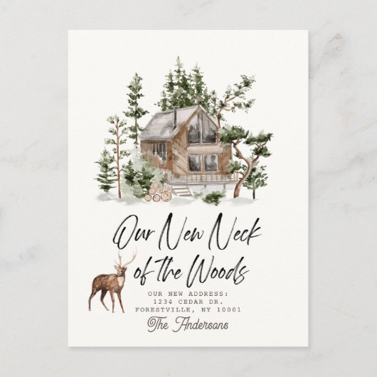 森の新しい首の動く発表 案内ポストカード (正面)