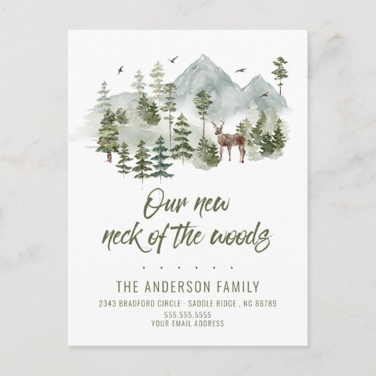 森の新しい首の動く発表 案内ポストカード (正面)