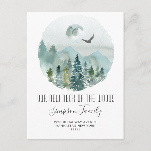 森の新しい首の動く発表 案内ポストカード (正面)