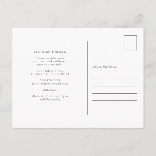 森の新しい首の動く発表 案内ポストカード (裏面)